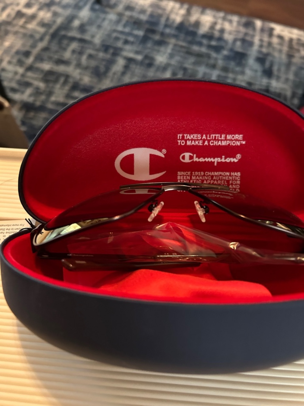 Champion Rimless Sunglasses with Red Branded Case